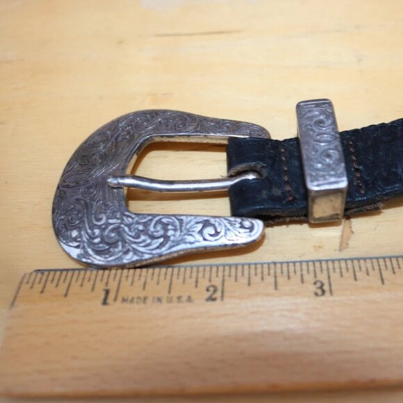 Black Leather Belt Another line inc Womens - Picture 11 of 12